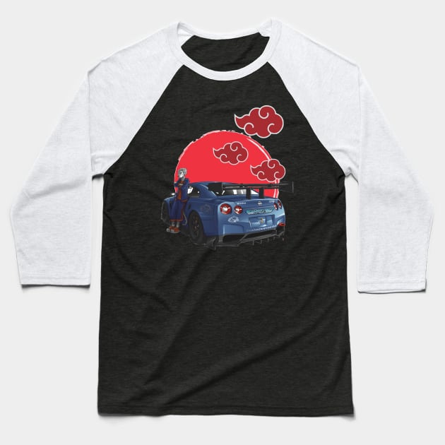 JDM Shaddowryderz Red Sun Skyline Fantom Blue Nissan Nismo GT-R R35 Baseball T-Shirt by Shaddowryderz